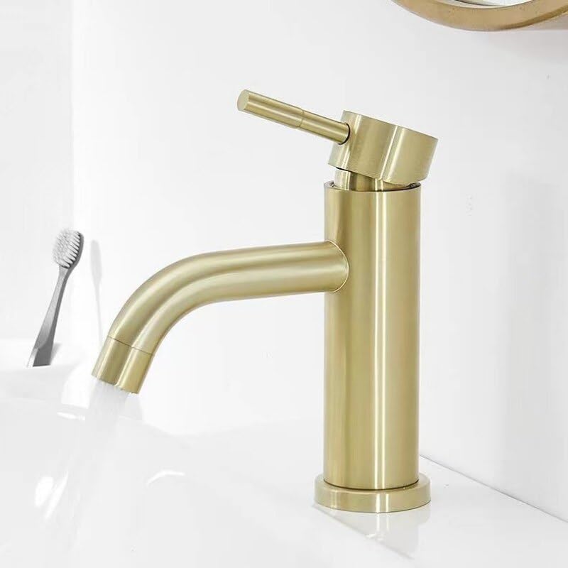 Robinet de lavabo or brossé en acier inoxydable de qualité supérieure pour vasque moderne