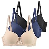 bh durchsichtiger rücken XCXC 3er-Pack Damen BHS mit Bügel Frauen Große Größen Push-Up Leicht Perfekte Passform Klassische-BH mit Verstellbaren Trägern, Anti-Sagging BH Set für Alltag und Freizeit