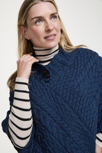 Image of Irish 100% Merino Wool Poncho for Women Made in Ireland