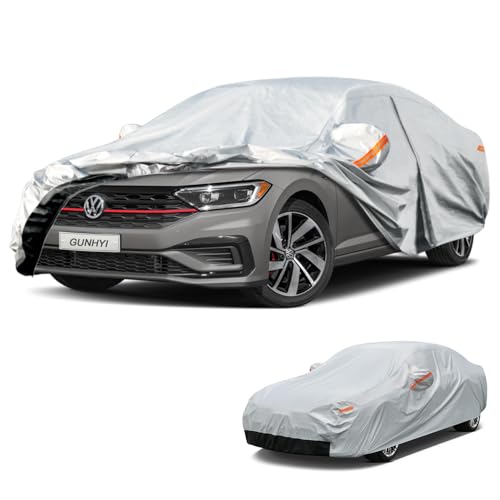 Image of GUNHYI 6 Layer Car Cover Custom Fit Volkswagen Jetta (2005-2026) Waterproof All Weather, Heavy Duty Outdoor Snow Sun Rain Uv Protection (Ships from US Warehouse, Delivery 3-8 Days)