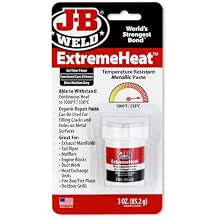 معجون معدني مقاوم للحرارة العالية من JB Weld 37901 ExtremeHeat - عبوة 3 أونصة تحتوي على 6 قطع
