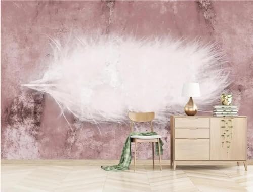 Papier peint mural 3d rose simple intissé pour masquer un mur abîmé - 4