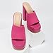 azmodo Elegant High Chunky Heel Mule Sandals for Women Chic Platform Summer Slip-Ons Block Heel Wedge Shoes with Knit Upper Fashionable Dressy Evening Party Shoes (Pink, 10)