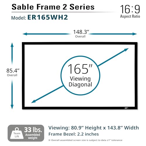 Elite Screens Sable Frame 2 Series 165 pulgadas 16:9 pantalla fija miniatura 2