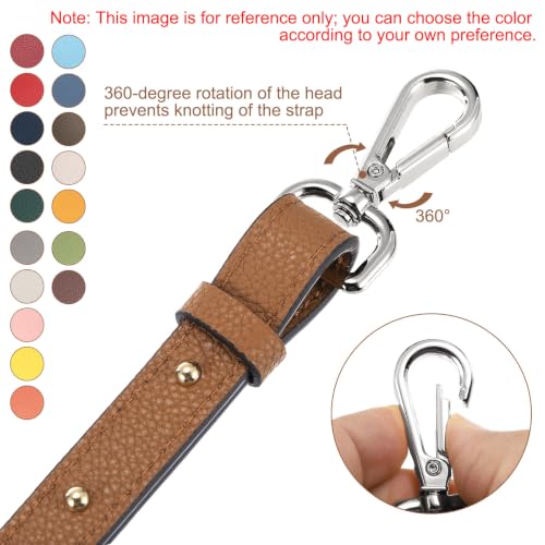uxcell Leather Purse Strap, 41.7"-43.3" Adjustable Crossbody Replacement Straps 1.5" Width for Handbags, Shoulder Bag (Beige White, Silver Clasp) by uxcell - Image 3