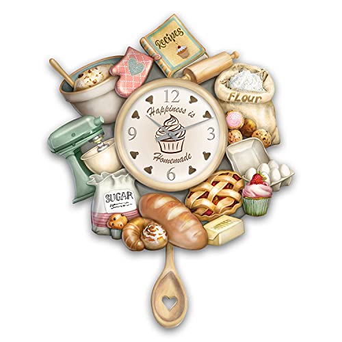 The Bradford Exchange Homemade Happiness Whimsical Kitchen Wall Clock Devoted