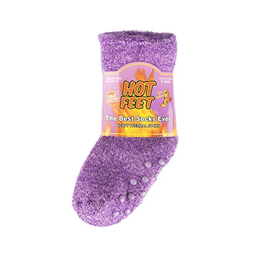 Hot Feet Toddler Girls 5pk Crew Thermal Socks w/Soft Thick Brushing Inside