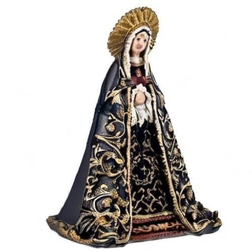 Figura Virgen Dolorosa de Resina Pintada a Mano de 15 cm
