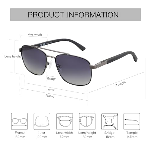 Image of ZENOTTIC Aviator Wood Polarized Sunglasses for Men 100% UV Protection Fishing Driving Golf