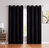 Faux Suede Window Curtain Panels 84 inch Long with Grommet Top Solid Window Treatment Set Room Darke