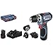 Bosch Professional 12V System GSR 12V-15 cordless drill/driver (incl. x 2x2.0 Ah battery, GAL 12V-40 charger, 4x adapters, L-BOXX 102)