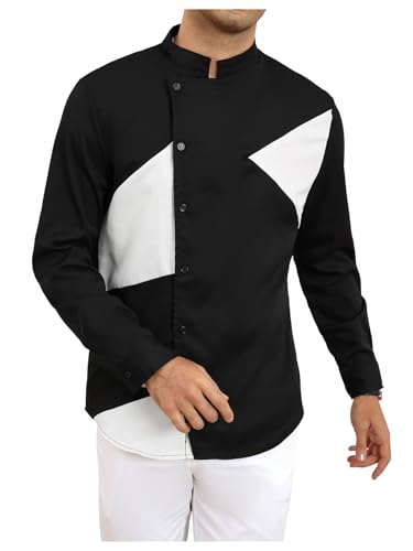 SweatyRocks Men's Button Down Dress Shirt Long Sleeve Business Casual Work Shirt2