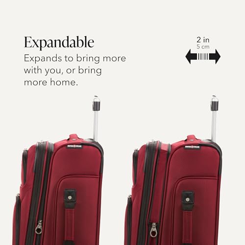 Image of SwissGear Sion Softside Expandable Roller Luggage, Burgundy, 3-Piece Set (21 /25 /29)
