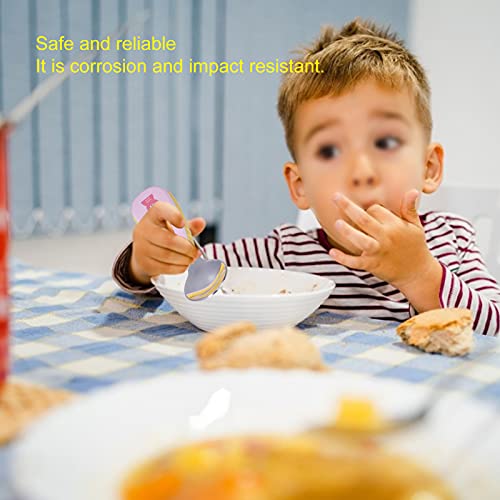 Bestekset voor kinderen, kinderbestek zonder vlekken Warmte-isolatiefunctie voor gezinnen met kinderen voor thuiskeuken(roze) - Image 6
