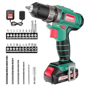 HYCHIKA Taladro Atornillador 12V, Destornillador ElÃ©ctrico, 30N.m Atornillador ElÃ©ctrico, 21+1 Ajustes Par, 2 Velocidad ajustable, 25 Accesorios, Luz LED, Cargador RÃ¡pido