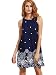 Romwe Women's Summer Sundress Floral Printed Sleeveless Casual A Line Dress Navy L