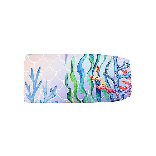 Image of Crib Bedding Set - 3pc Nursery Set with Comforter, Crib Sheet & Skirt, Mermaid Scales Printed Bedding for Baby Boys & Girls