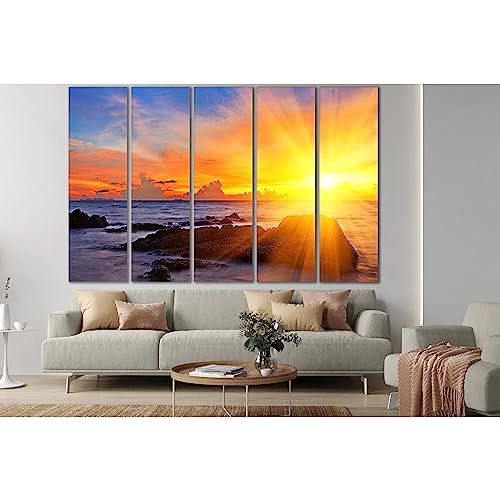 Lienzo amanecer mar ZELLART WTD SL246 cuadro grande decorativo de pared