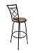 Halfy Round Seat Counter-to-Bar Height Adjustable 360 Degree Swivel Metal Bar Stool, Brown