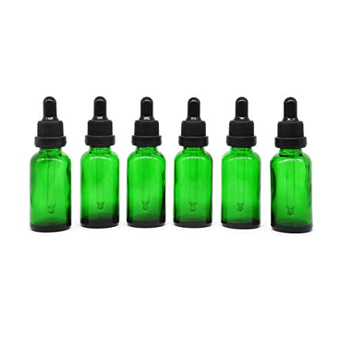 Yizhao Verde Frasco Cuentagotas Cristal 30ml, Botellas Cuentagotas con [Pipeta Cuentagotas Cristal],...