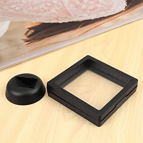 Caja exhibidora de joyas cuadrada 9x9 cm negra miniatura 5