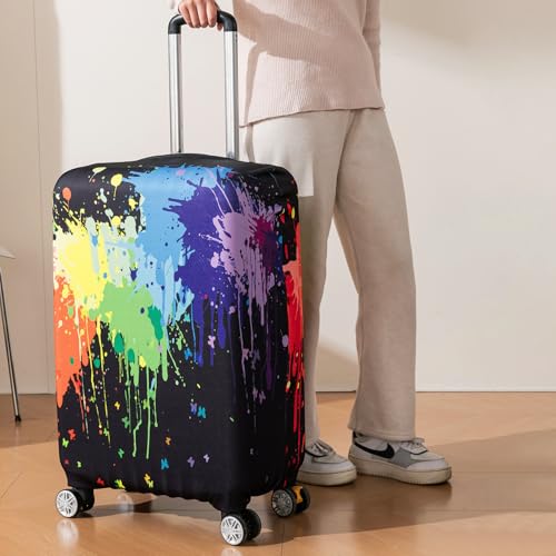 Image of HOKIPO Suitcase Covers for Trolley Suitcase, 220gsm Durable and Washable, Medium (21-22inch) - Color Drip (AR-6344-D5)