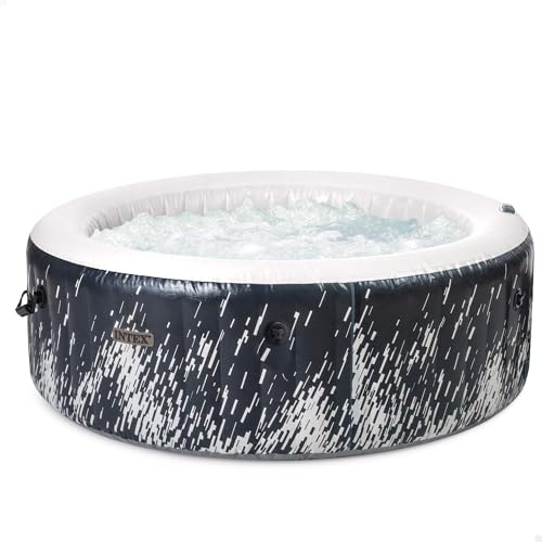 Intex PureSpa Bubble Glow Deluxe Gonflable Rond 4 Places 140 Buses PVC LED Multicolore 196 x 71 cm
