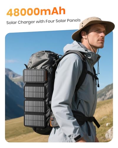 Cargador solar portátil SOARAISE 48000mAh con cables y paneles solares miniatura 6