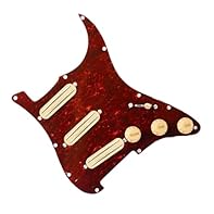 This pickguard pickup is made of environmentally friendly, durable, and odorless materials. Constructed with a durable 3-ply PVC pickguard, designed to withstand the rigors of performance. Includes a 5-way, offering various tonal options for a custom...