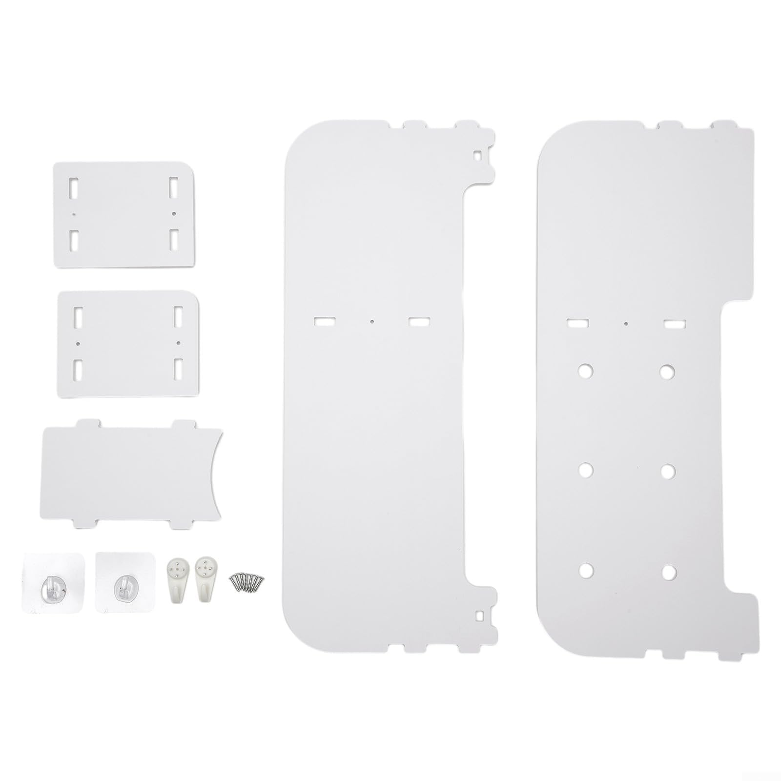 Supporto da parete per TV, per set top box, router e lettore DVD, senza fori, in legno bianco, in plastica composita, per gestione dei cavi, 50 cm