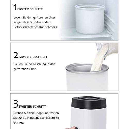 MNCYGJ Softeismaschine Für Zuhause Eismaschine Selbstkühlend 1.8L Kapazität, Automatisch Frozen Yogurt Maschine(20-30 Minuten) Eismachermaschine – Bild 5