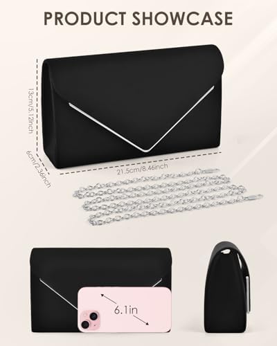 Pochette Da Sera ERKOON - In Finta Pelle Scamosciata, Con Catena Rimovibile, Per Matrimoni E Feste - Foto 4