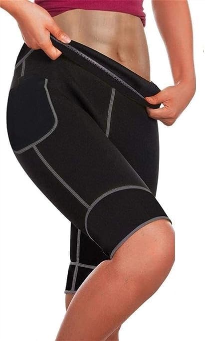 TONSYLSauna Sweat Hot Shaper Pants for Women, High Waist Compression Gym Wear for Women, Steam Sauna Shorts Pants for Weight Loss Workout, Black capri for Women