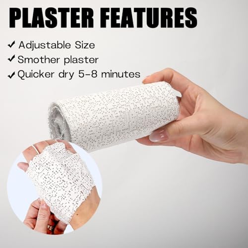 5 Pack de Rollos de Vendajes de Tela Yeso, Tiras de Envoltura de Yeso 8 in x 9 ft para Moldes de Vientre, Manualidades DIY para Máscaras, Moldes Corporales y Arte Escénico miniatura 4