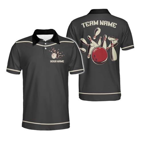 Personalized Name Bowling Polo Shirt 3D for Men and Women, Bowling Shirt, Bowling Shirts for Men Team Bowling Shirt4