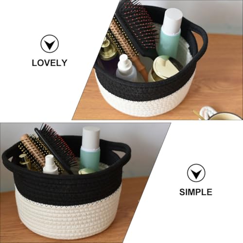 Cesta de cuerda de algodón ideal para organizar refrigerios en el salón 4