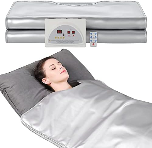 RELOIVE Far Infrared Sauna Blanket Heating Detox with Remote Control for Home Beauty Salon Silver