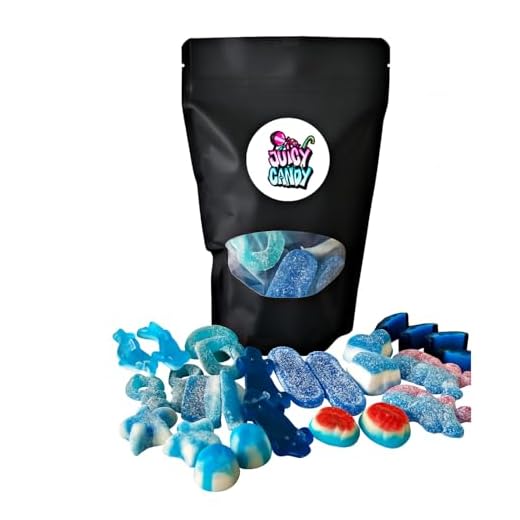 Bunte Tüte 200g – Süßigkeiten Mix Blau mit Fruchtgummis aus aller Welt | Gemischte blaue Gummibärchen & Bonbons | Geschenkidee für Kinder & Erwachsene (1 Tüte)
