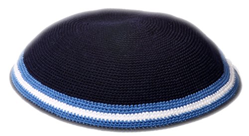Kippah Yarmulke Jewish Judaica Kippa Yamakah Yarmulka 21cm Blue & White Color