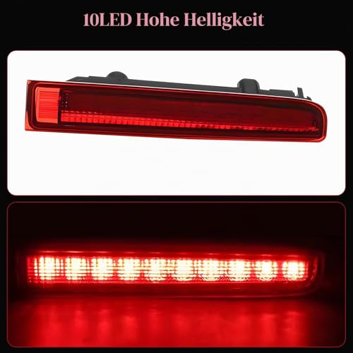 Gotrain T5 T6 Transporter Dritte Bremslicht LED links & rechts High Level Bremslicht Ersatz, rote Linse kompatibel mit VW T5 2003-2015, T6 2015-2024