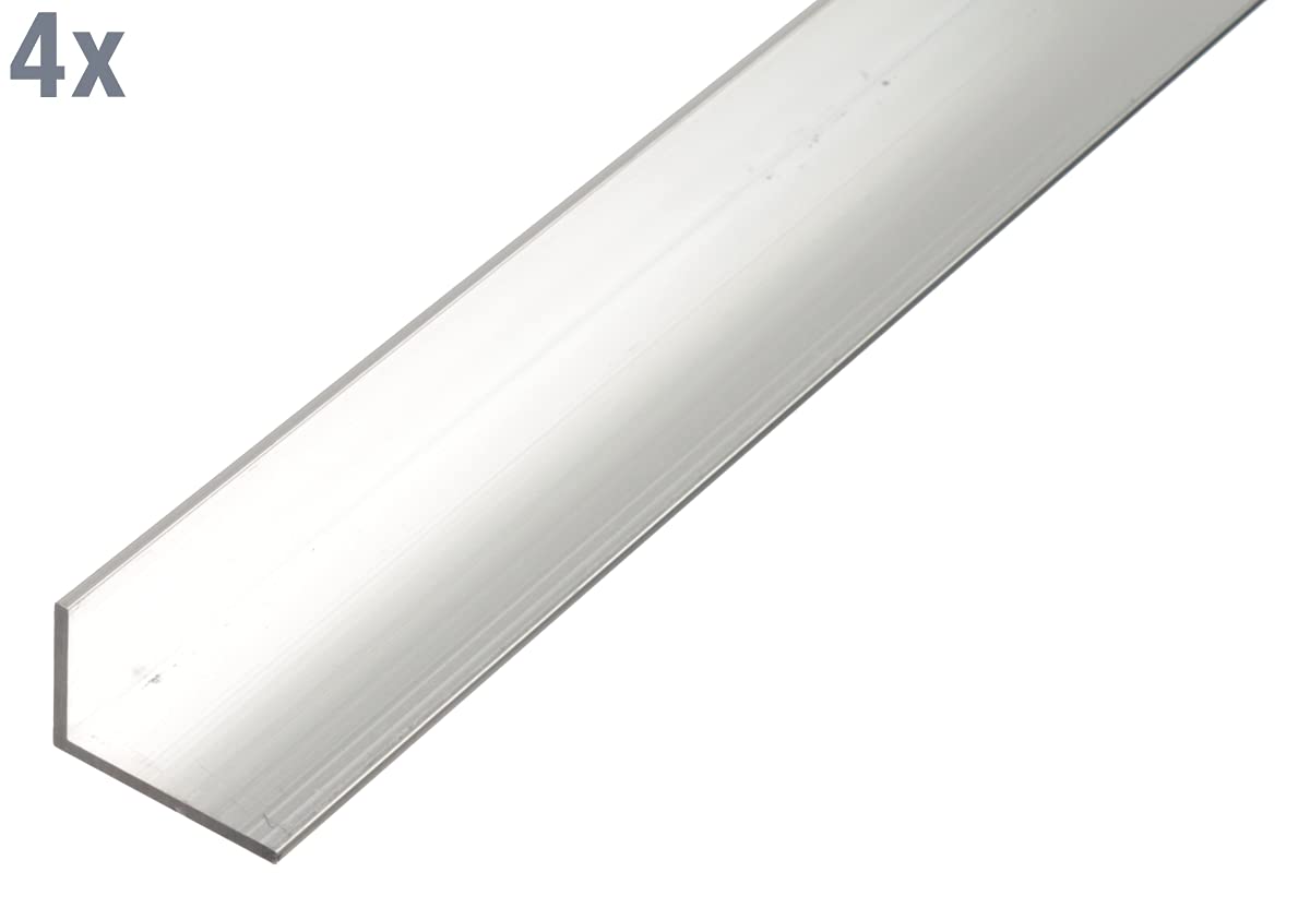 Alberts 498245 Winkelprofil | Aluminium, Silberfarbig Eloxiert | 1000 X 20 X 10 Mm | 6er Set