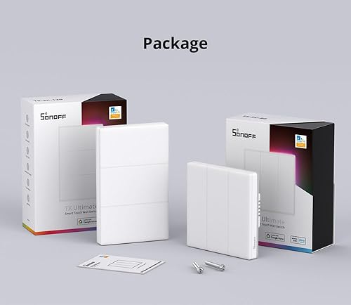 Miniatura 2 de SONOFF Interruptor de luz inteligente, interruptor WiFi de 2.4 GHz, requiere cable neutro, control de voz con Alexa y Google Home, botón táctil,
