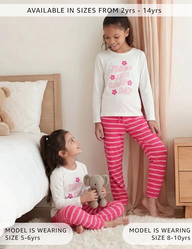 Image of Amazon Brand - Symbol Girls Girls Night Dress | 100% Cotton T-Shirt & Pyjama Set | Age 2-14 Years