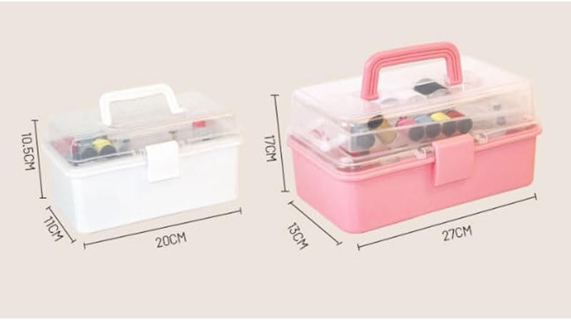 MVNOIRE Plastic Large-Capacity Three-Layer Needle Thread Box Sewing Accessory Set Tools