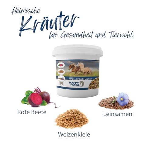 Happy Horse Lieblings Mash für Pferde | 14 kg | Leckeres Mash mit Banane, Kanne Fermentgetreide & Kräutern | Verdauungsfördernd | Getreideaufgeschlossen | Ohne Aufkochen
