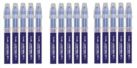 FIRST CLICK Rorito's Maxtron Refills Blue 15 pcs Waterproof ink gel writing.