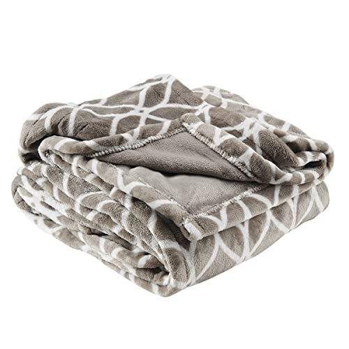 Westerly Electric Heated Throw Blanket, Lattice Leaf Gray #TOP2