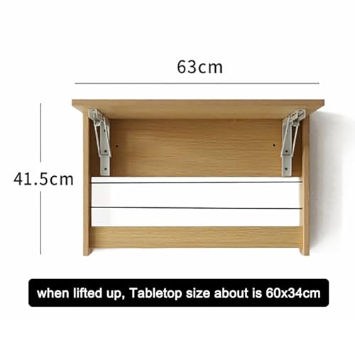 Table pliante murale en bois avec étagère de lecture pour ordinateur - 3