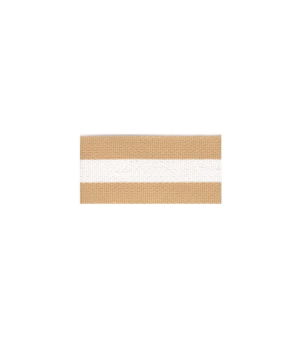 Sangle bicolore taupe en rouleau de 10m de large pour attacher solidement vos meubles