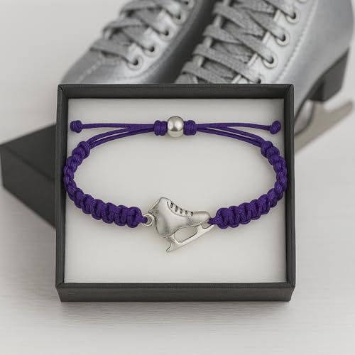 Image of Infinity Collection Figure Skating Charm Bracelet, Ice Skating Jewelry, Adjustable Skate Bracelet, Figure Skater Gift